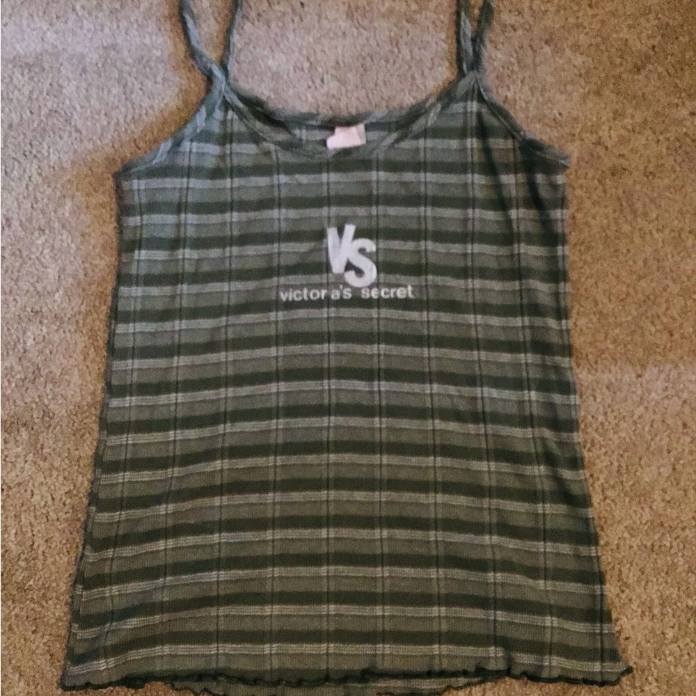 Vintage Victoria's Secret Green Plaid Tank Top
